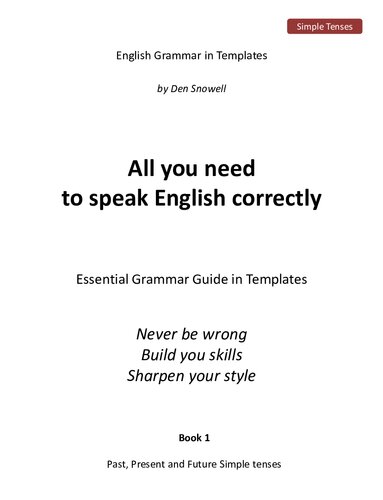 All you need to SPEAK ENGLISH CORRECTLY: Quick Visual Reference Guide