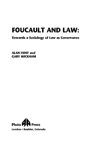 Foucault and law: towards a sociology of law as governance