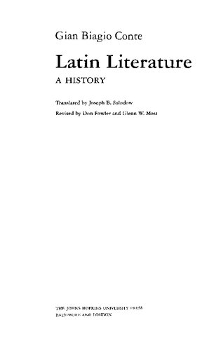 Latin Literature: A History