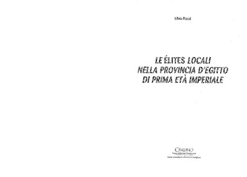 Le élites locali nella provincia d'Egitto di prima età imperiale