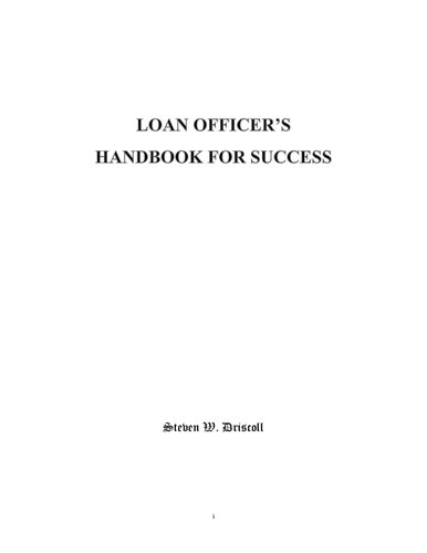 The Loan Officer's Handbook for Success