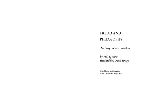 Freud and Philosophy: An Essay on Interpretation