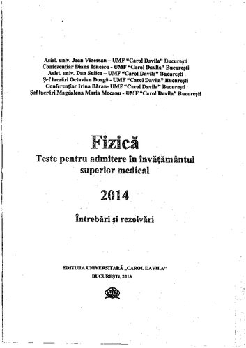 Fizică - Teste pentru admitere în învățământul medical superior