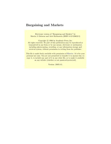 Bargaining and Markets