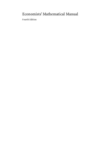 Economists' Mathematical Manual