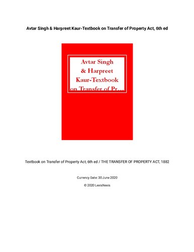 Textbook on Transfer of Property Act