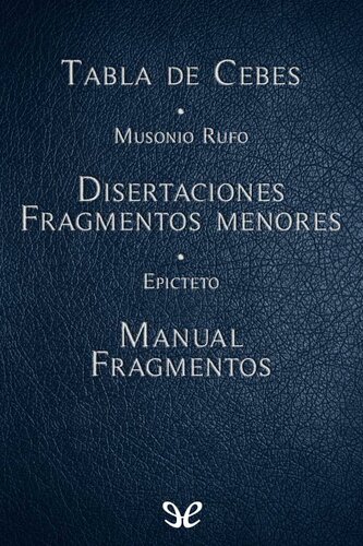 Tabla de Cebes, Disertaciones; Manual