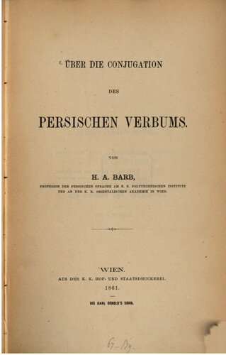Über die Conjugation des persischen Verbums
