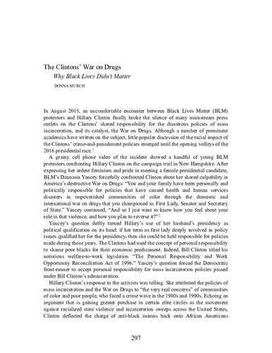 The Clintons’ War on Drugs: When Black Lives Didn’t Matter