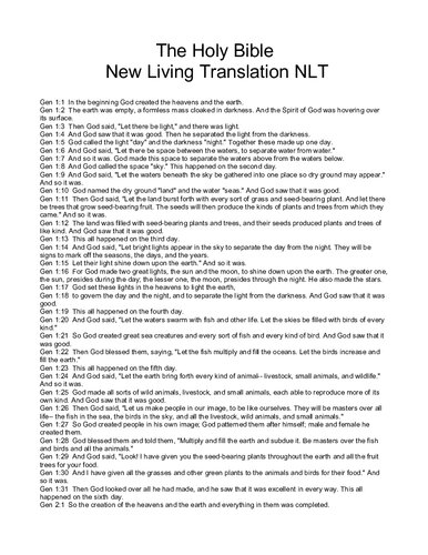 The New Living Translation Bible (NLT)