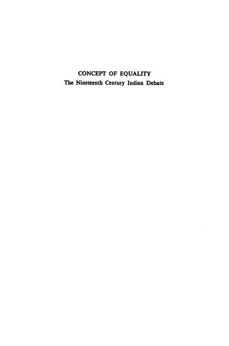 Concept of equality: The nineteenth century Indian debate
