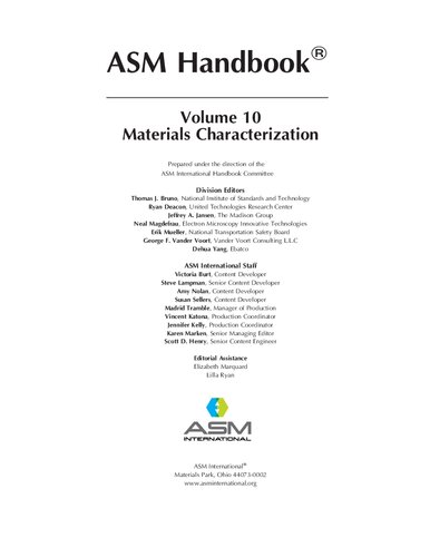 ASM Handbook, Volume 10: Materials Characterization