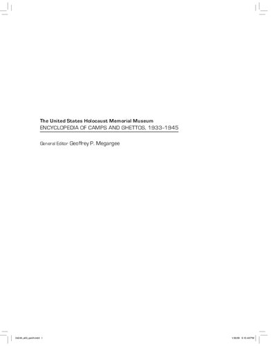 Encyclopedia of Camps and Ghettos, 1933–1945: Early Camps, Youth Camps, and Concentration Camps and Subcamps under the SS-Business Administration Main Office (WVHA)