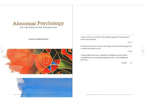 Abnormal Psychology: An Integrative Approach