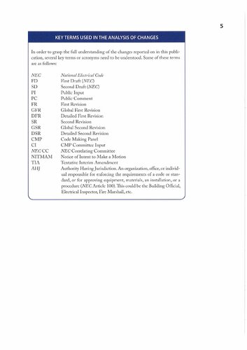 Analysis of Changes, NEC-2020