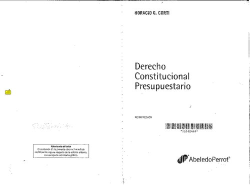Derecho Constitucional Presupuestario