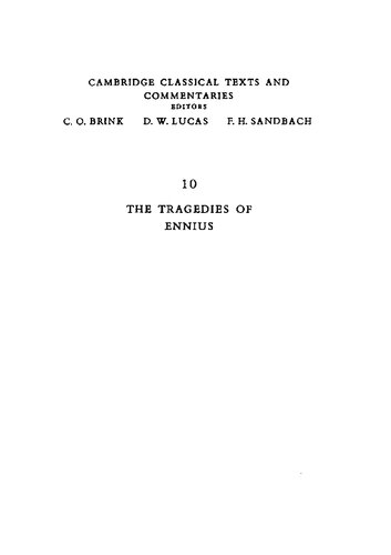 The Tragedies of Ennius