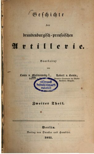 Geschichte der brandenburgisch-preussischen Artillerie