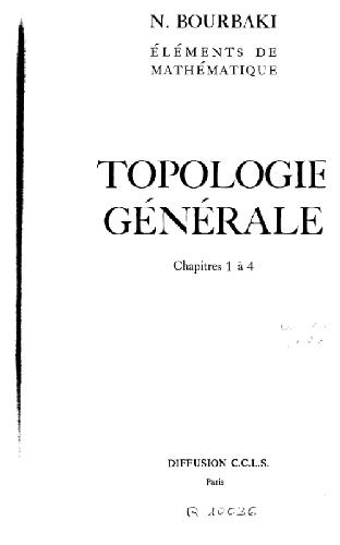 Topologie generale (Elements de math.)