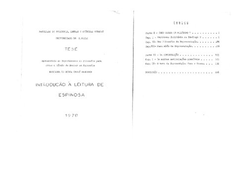 Introdução à leitura de Espinosa