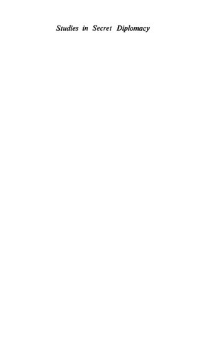 Studies in Secret Diplomacy during the First World War