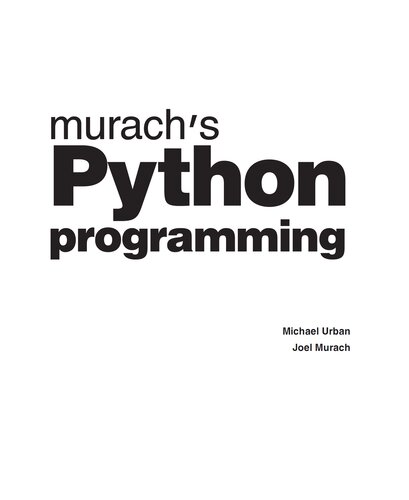 Murach's Python Programming