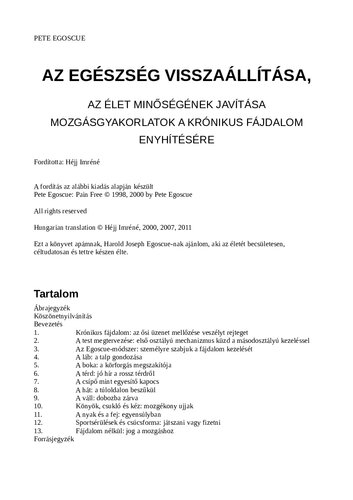 Fájdalom nélkül : mozgásgyakorlatok a krónikus fájdalom enyhítésére : [az egészség visszaállítása, az élet minőségének javítása]