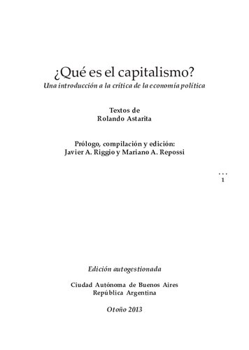 ¿Qué es el capitalismo?: Una introducción a la crítica de la economía política