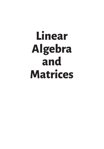 Linear Algebra and Matrices