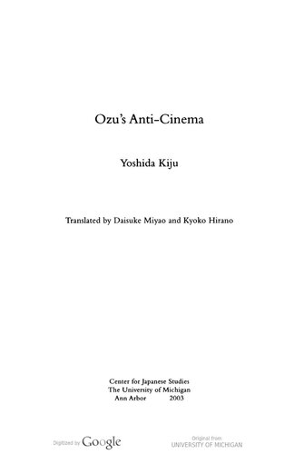 Ozu's Anti-Cinema