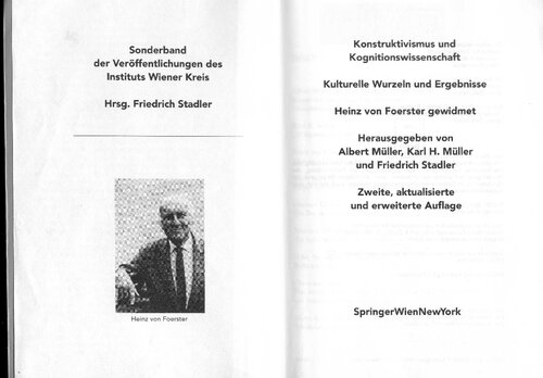 Konstruktivismus und Kognitionswissenschaft: Kulturelle Wurzeln und Ergebnisse. Heinz von Foerster gewidmet