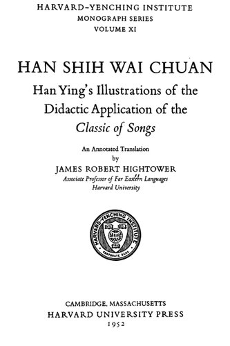 Han Shih Wai Chuan: Han Ying's Illustrations of the Didactic Application of the 