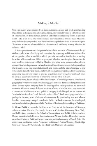 Making a Muslim: Reading Publics and Contesting Identities in  Nineteenth-Century North India