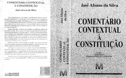 Comentário contextual à Constituição