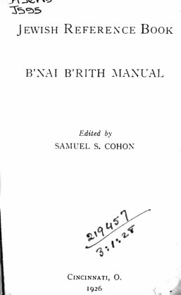 Jewish Reference Book: B'nai B'rith Manual (Classic Reprint)