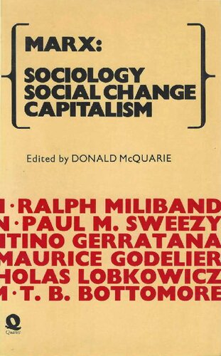 Marx: Sociology Social Change Capitalism