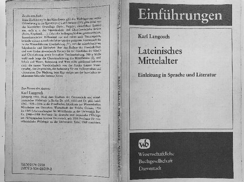 Lateinisches Mittelalter. Einführung in sprache und Literatur