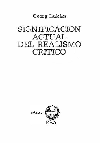 Significación actual del realismo crítico