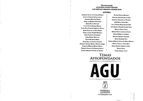 Temas Aprofundados Da Advocacia - Geral Da Uniao - Agu