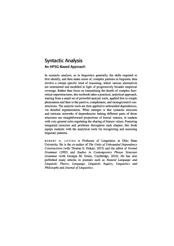 Syntactic Analysis: An HPSG-Based Approach