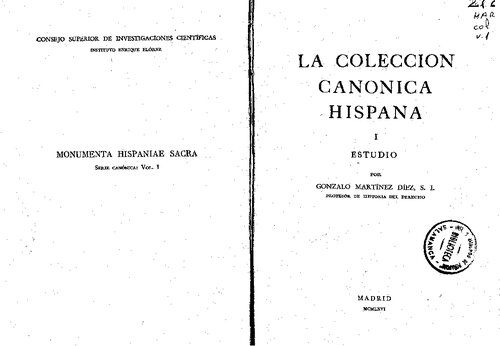 La Colección Canónica Hispana (6 tomos)