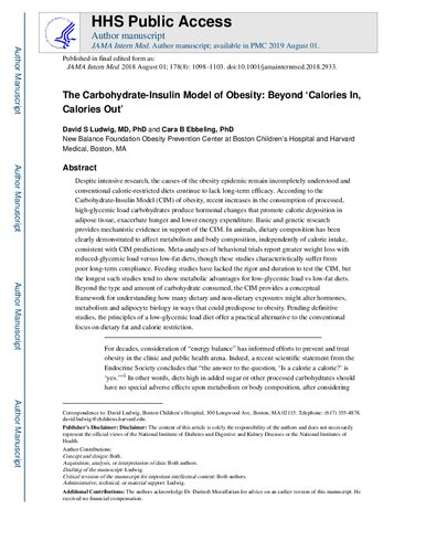 The Carbohydrate-Insulin Model of Obesity: Beyond ‘Calories In, Calories Out