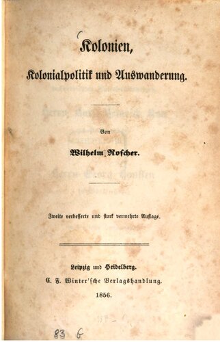 Kolonien, Kolonialpolitik und Auswanderung