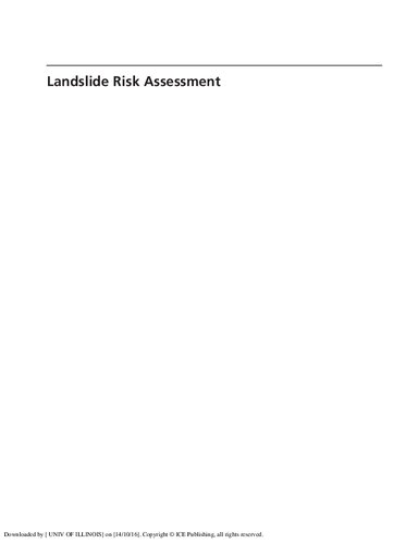 Landslide Risk Assessment