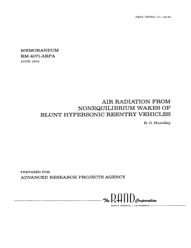 Air Radiation from Nonequilibrium Wakes of Blunt Hypersonic Reentry Vehicles