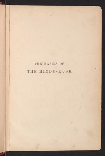 The Kafirs of the Hindu-Kush