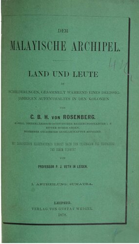 Der Malaiische Archipel. Land und Leute