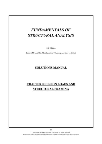 Fundamentals of Structural Analysis Solution Manual 5th edition