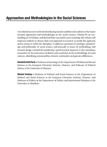 Approaches and Methodologies in the Social Sciences: A Pluralist Perspective