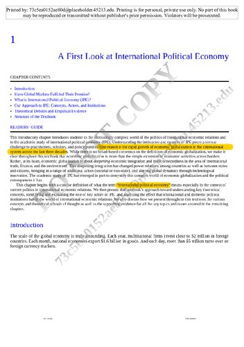 Principles of International Political Economy